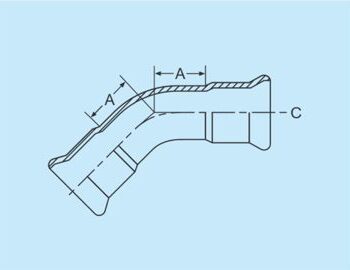 Press Elbow both sides 45° 15mm