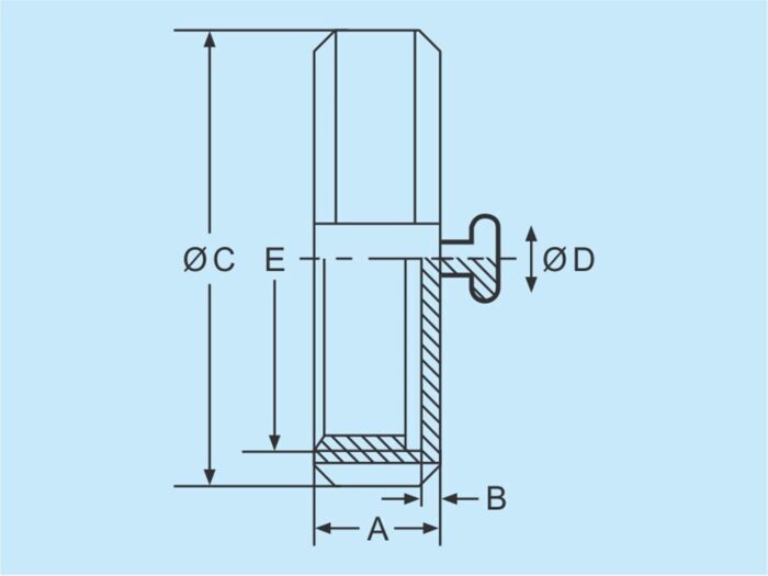 inch blind nut with head 304 1,25"