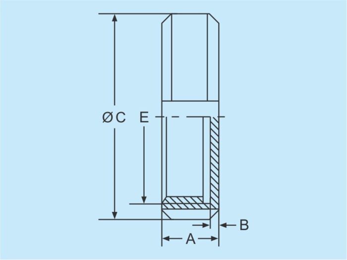 DIN Blindmutter ohne Kopf 304 DN40