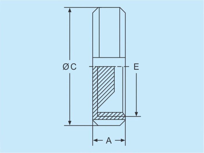 DIN Blindmutter ohne Kopf mit Blindkegel 316L DN15