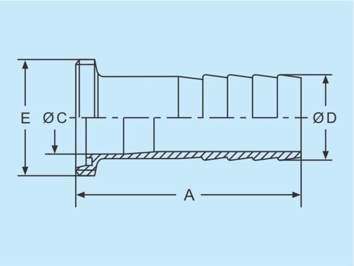 DIN Hose male part 316L DN32