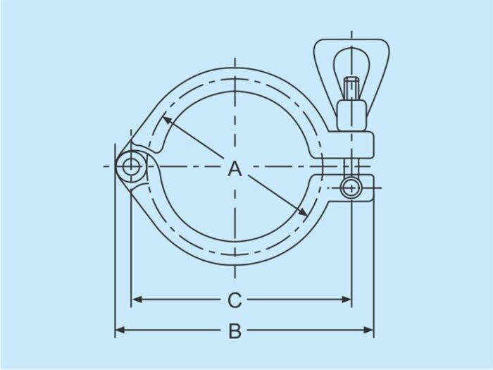 DIN one pin clamp clip 304 DN65