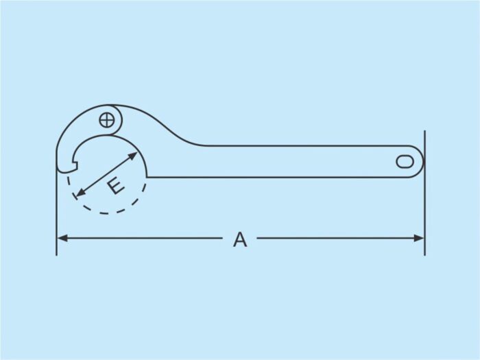 Hook wrench for nut DN10-20