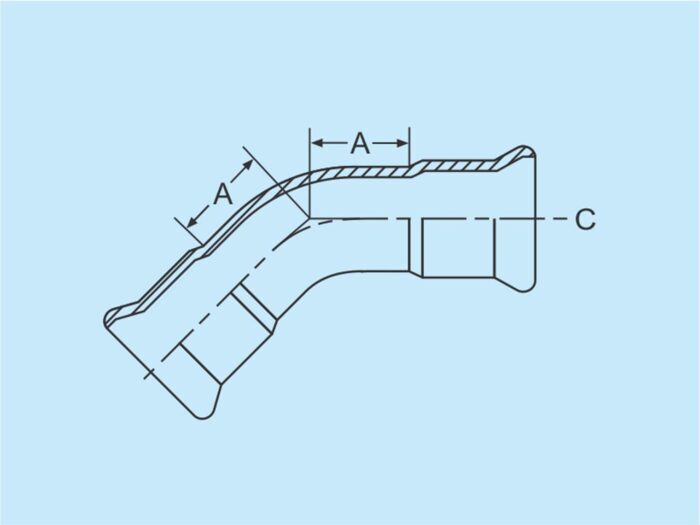 Press Elbow both sides 45° 15mm