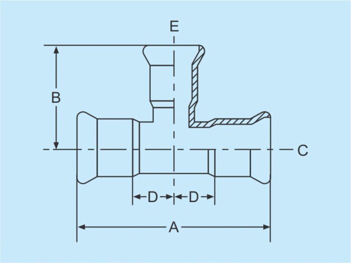 Press Reducer Tee Coupling 18x15x18