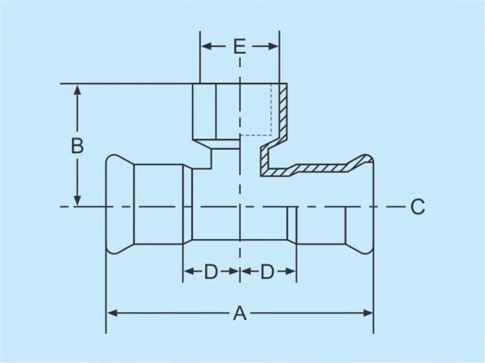 Press Tee Female 76.1 x 3/4" x 76,1