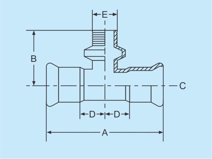 Tee Male 15 x 1/2" x 15